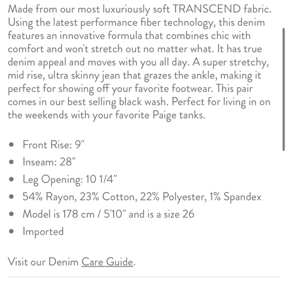 Paige Verdugo Cropped Black Premuim Denim Jean size 32 - Picture 5 of 10